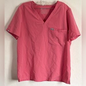 FIGS Pink Catarina One Pocket Scrub Top Size Large